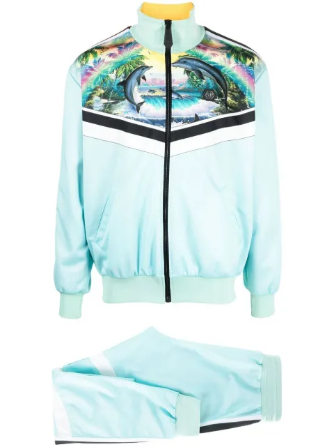 Philipp Plein Hawaii printed tracksuit Blue SACCMJJ0484PXV071N