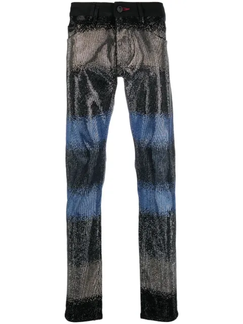 Philipp Plein gradient crystal-embellished jeans Black SACCMDT3447PDE004N