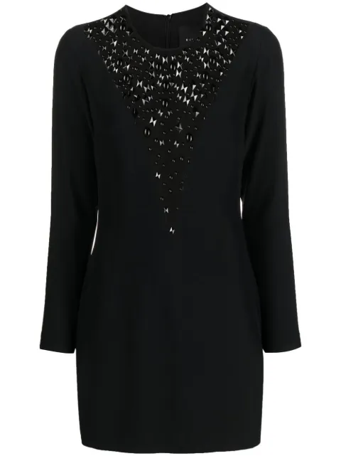 John Richmond rhinestone-embellished long-sleeve dress Black RWA22033VESV