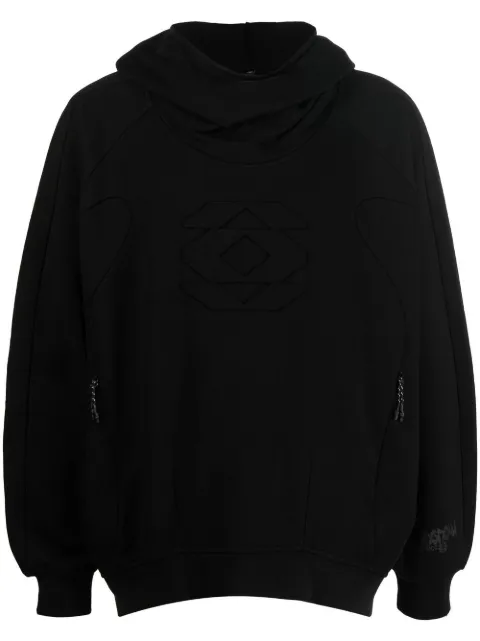 MCQ embossed-detail loose-fit hoodie Black 701363RTT06