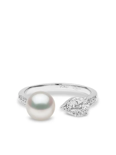 Yoko London 18kt white gold Starlight pearl and diamond ring Silver QYR22927X
