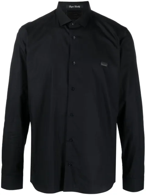Philipp Plein logo-plaque shirt Black SACCMRP1924PTE003N