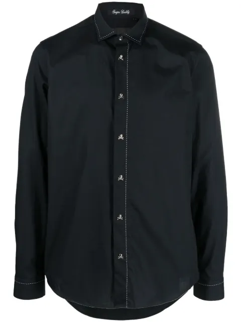 Philipp Plein contrast stitch shirt Black SACCMRP1926PTE003N