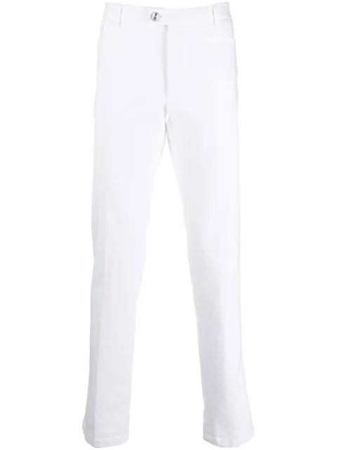 Philipp Plein skull embroidery straight-leg trousers White SACCMRT1214PTE003N