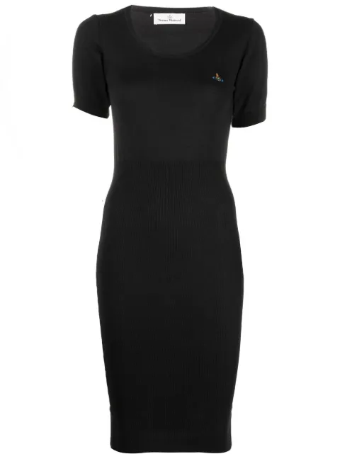 Vivienne Westwood Orb-logo knitted midi dress Black 18010004Y000E