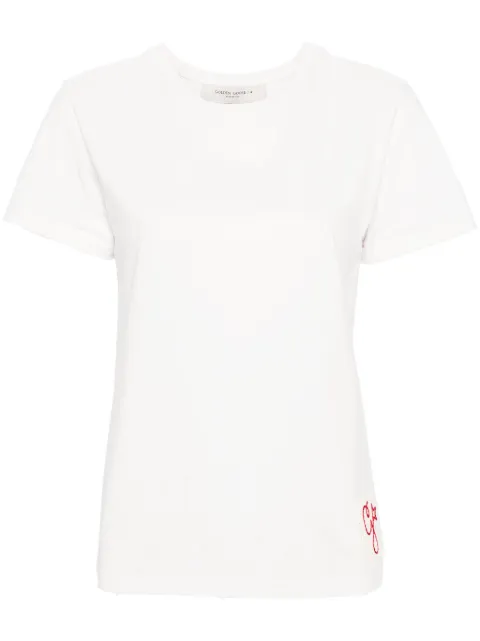 Golden Goose logo-patch cotton T-shirt White GWP01221P000638