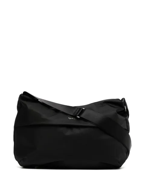 agnès b. logo-plaque zipped crossbody bag Black N563VN01