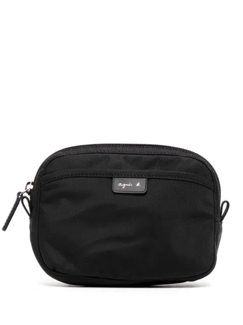 agnès b. curved logo-patch wallet Black O406VNR5