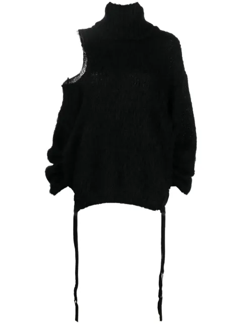 ANDREĀDAMO cut-out detail roll-neck jumper Black ADFW22SW01773473