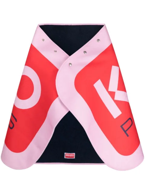 Kenzo logo-print detail cape scarf Pink FC68CU006PEC