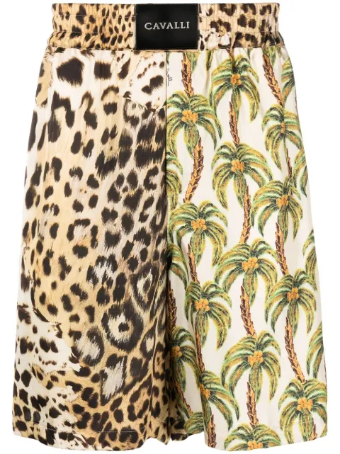 Roberto Cavalli printed wide-leg shorts Neutrals QMT206RK102