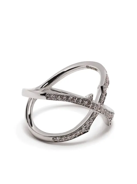 Stephen Webster 18kt white gold Stem Crossover diamond ring Silver 3019247002