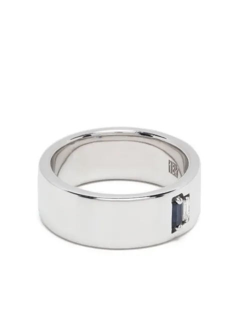 Suzanne Kalan 18kt white gold diamond and sapphire ring Silver BAR1031DBWG