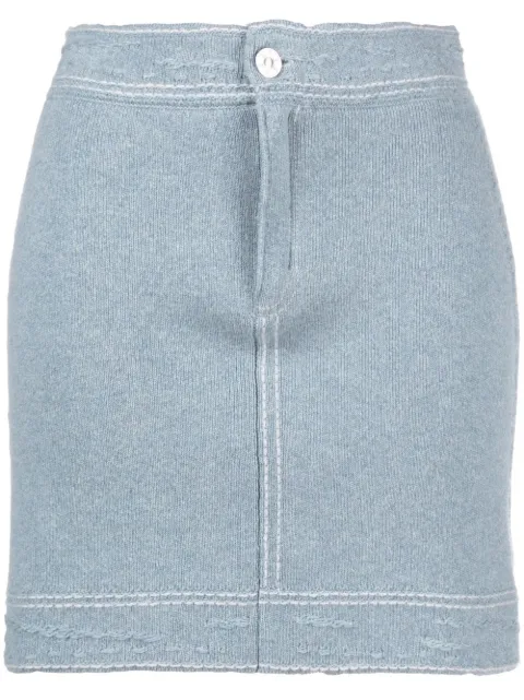 Barrie contrast-stitch mini skirt Blue C85543