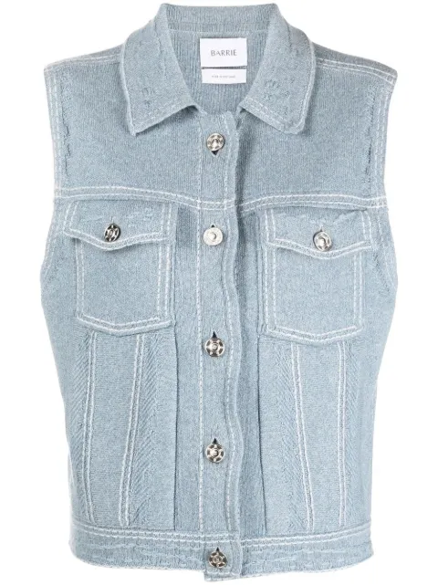Barrie knitted sleeveless jacket Blue C85263