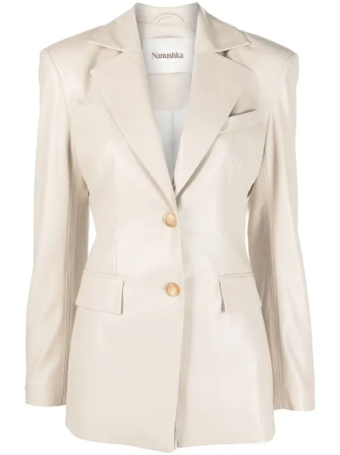 Nanushka Hathi single-breasted blazer Neutrals NW22CROW01811