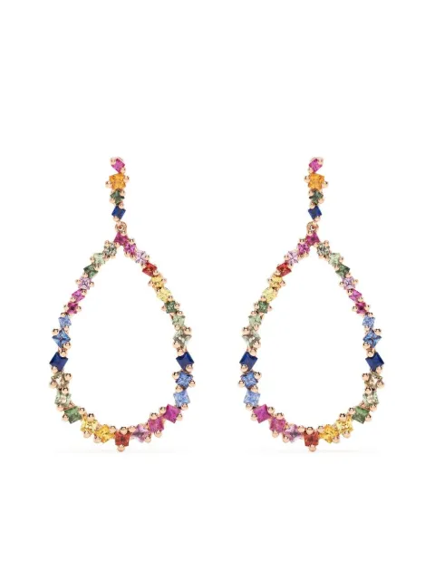 Suzanne Kalan 18kt rose gold Princess Rainbow sapphire pear drop earrings Gold BAE985RSRG