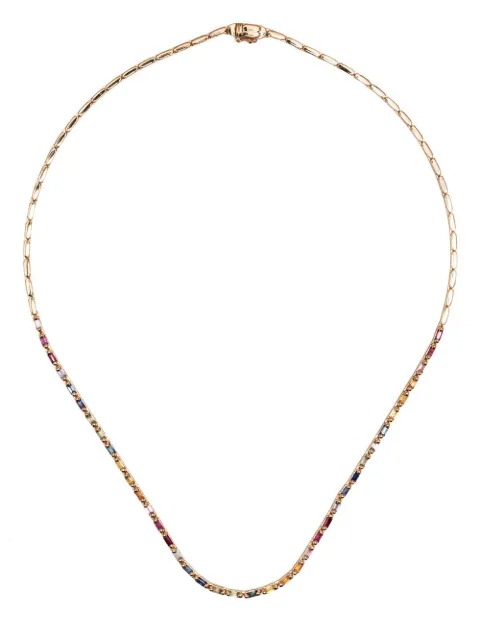 Suzanne Kalan 18kt rose gold sapphire tennis necklace Gold BAP695RSRG