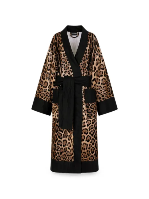 Dolce & Gabbana leopard-print terry cotton bath robe Brown TCF010TCAH8