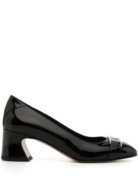 Ferragamo Rei 55 Gancini plaque pumps Black 753954