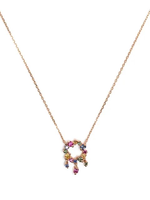 Suzanne Kalan 18kt rose gold Princess Rainbow mini sapphire cascade necklace Gold BAP713RSRG