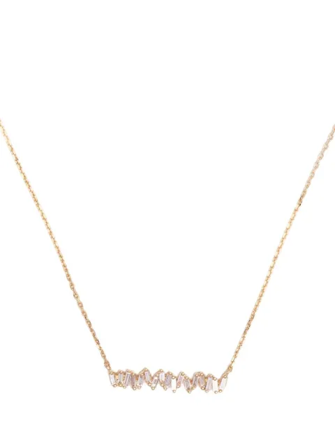 Suzanne Kalan 18kt yellow gold diamond bar necklace Gold BAP144YG