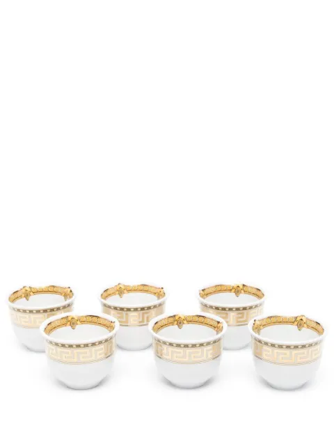 Versace Greca-detail mini mugs (set of six) White 1441340363728403