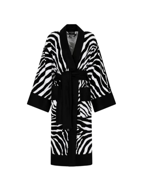 Dolce & Gabbana zebra-print terry cotton bath robe Black TCF010TCAH7