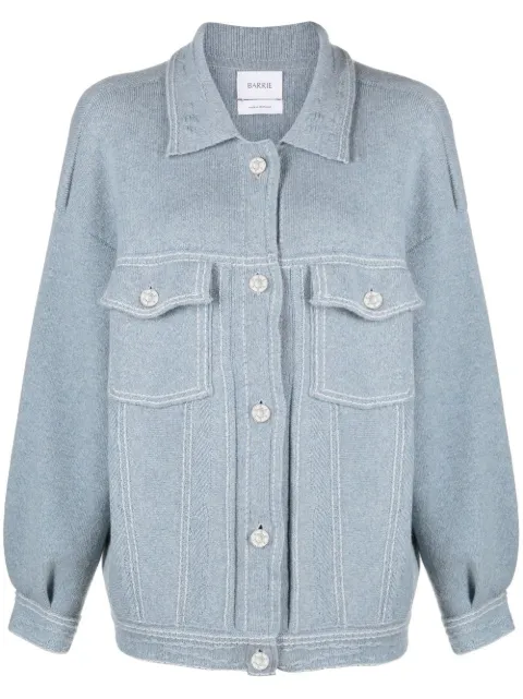 Barrie contrast-stitching denim-effect jacket Blue C85224