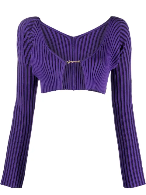 Jacquemus La Maille Pralu cropped cardigan Purple 213KN1082190