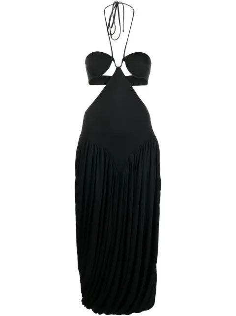 Stella McCartney triangle-bra halterneck midi dress Black 6A00863AU356