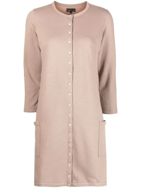 agnès b. three-quarter sleeve mini shirt dress Neutrals Q958M001