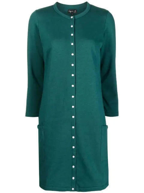 agnès b. three-quarter sleeve mini dress Green Q958M001