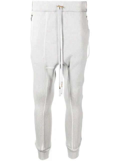 Boris Bidjan Saberi crop-crotch detail track pants Grey LONGJOHN21F0406C