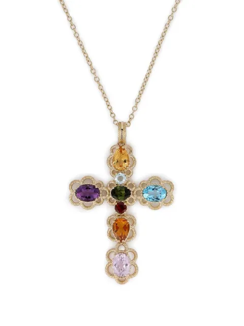 Dolce & Gabbana 18K yellow gold Rainbow gemstone pendant Gold WAQR1GWMIX1