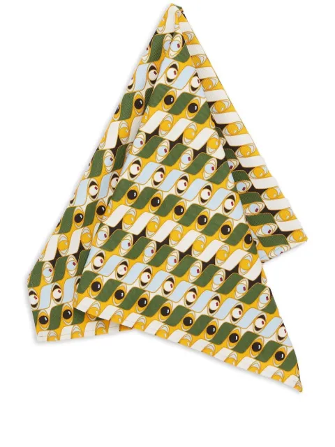 La DoubleJ Third Eye-print cotton tea towel Green DST0001COT019THE0001