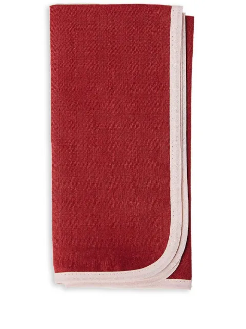 La DoubleJ contrast trimming napkin two-piece set Red NAP0010LIN006RAI0020
