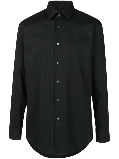 BOSS curved-hem button-down shirt Black 50469345
