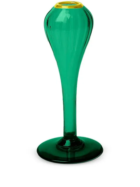 La DoubleJ glass gold-trimmed vase Green SCL0001MUR001GRE0001