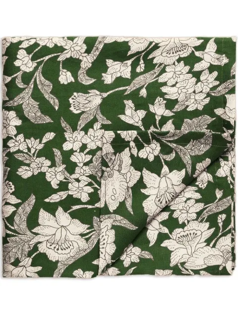 La DoubleJ Lilium Avorio-print tablecloth (180x280cm) Green TBC0002LIN001LIL0008