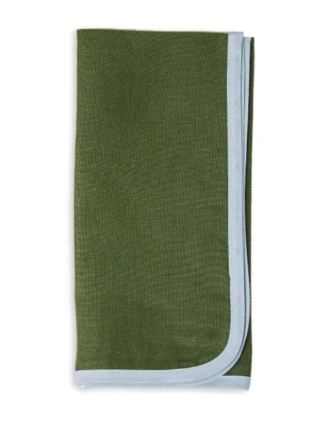La DoubleJ contrast trimming napkin two-piece set Green NAP0010LIN006RAI0019