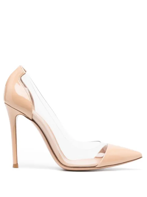 Gianvito Rossi 105mm Plexi patent leather pumps Neutrals G2014015RICVGL