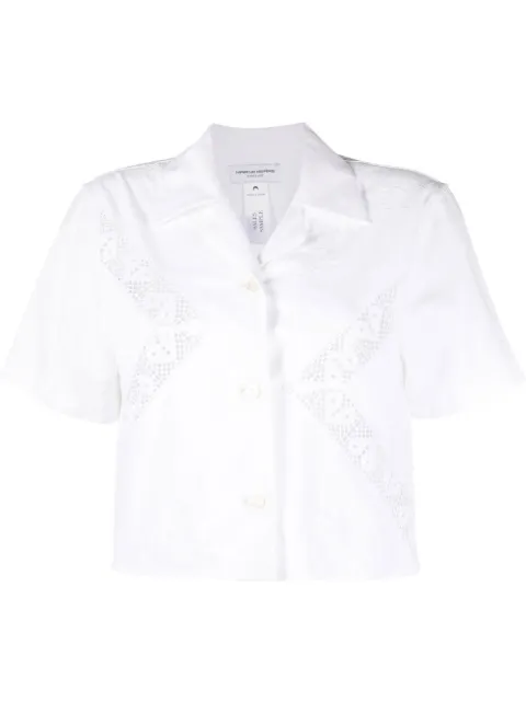 Marine Serre Regenerated Household crop shirt White WTO064UWOV0008WH20