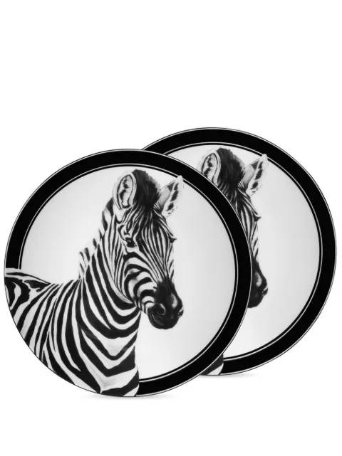 Dolce & Gabbana zebra-print bread plates (set of two) Black TC0S02TCA47