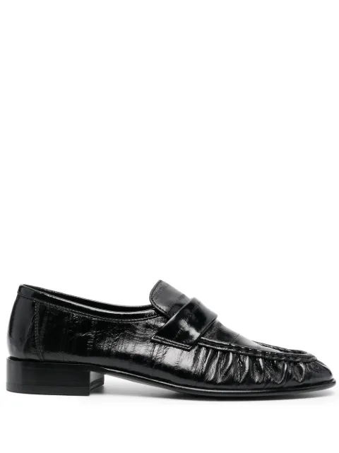 The Row slip-on leather loafers Black F1280E17