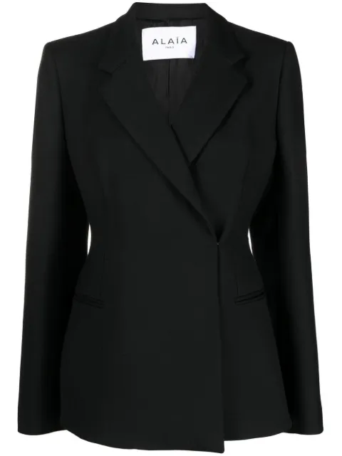 Alaïa double-breasted virgin-wool blazer Black AA9V02622T426