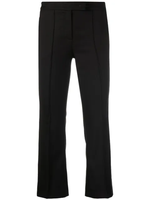 Blanca Vita Portula pintuck-detail cropped trousers Black PORTULACA3103