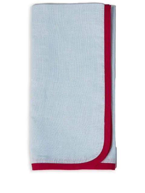 La DoubleJ contrast trimming napkin two-piece set Blue NAP0010LIN006RAI0022