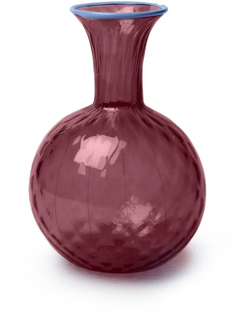 La DoubleJ Carafe contrast trim glass vase Purple CAR0005MUR001VIO0006