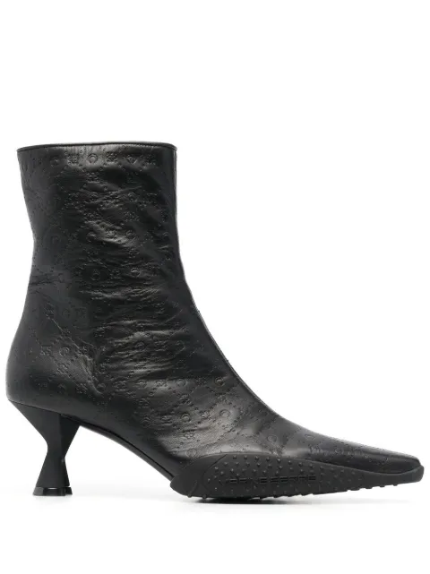 Marine Serre leather ankle boots Black F059SS23WLEALE0010
